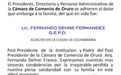 Anuncio funesto, del que en vida fue Lic. Fernando Dehne Fernández